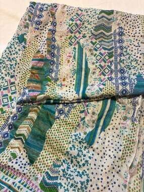 Colores de Otoño Geometric Multi-Color Patterned Scarf